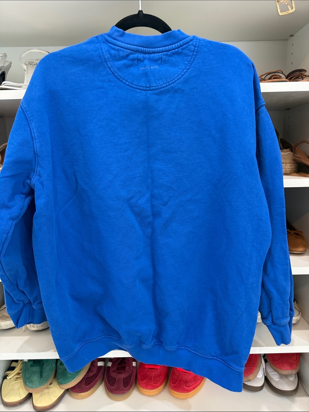 Anine Bing Blue Logo Crewneck Sweatshirt - Picture 7 of 7